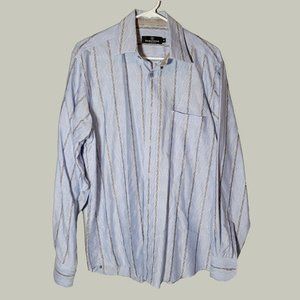 Bugatchi Uomo Mens Shirt  Blue  Long Sleeve  Button Front  Size M